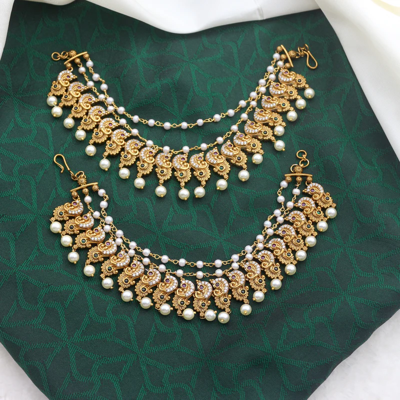Antique AD Peacock Bridal Earchain